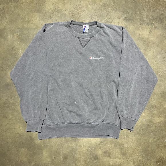 Vintage 90s Champion Faded Grey Boxy Sweatshirt - Picture 1 of 5
